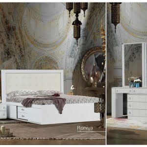 تخت و سرویس خواب مدل رونیا سفید- خوابستان